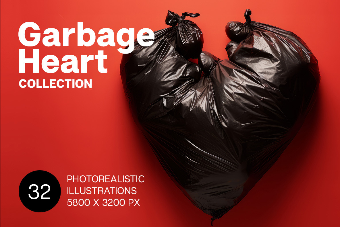 Garbage Heart on Yellow Images Creative Store