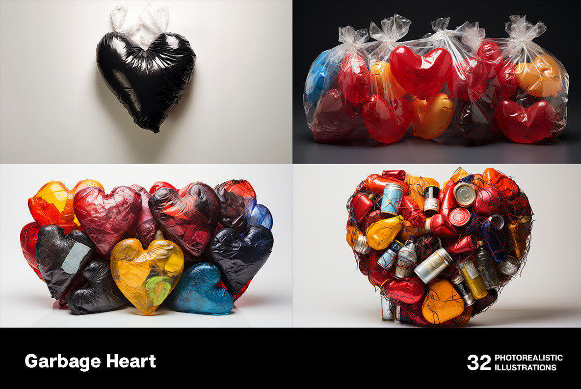 Garbage Heart on Yellow Images Creative Store