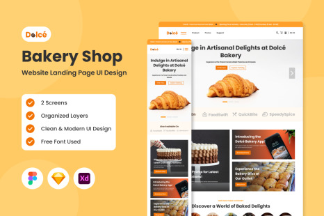 Dolce - Bakery Shop Website Landing Page