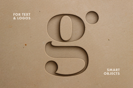 Cut-Out Paper Text &amp; Logo Mockup