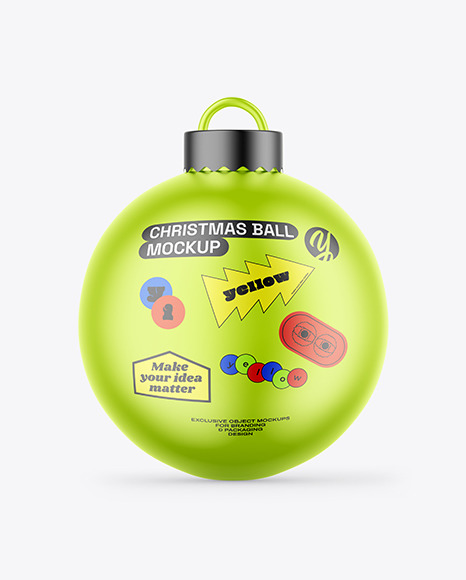 Metallic Christmas Ball Mockup