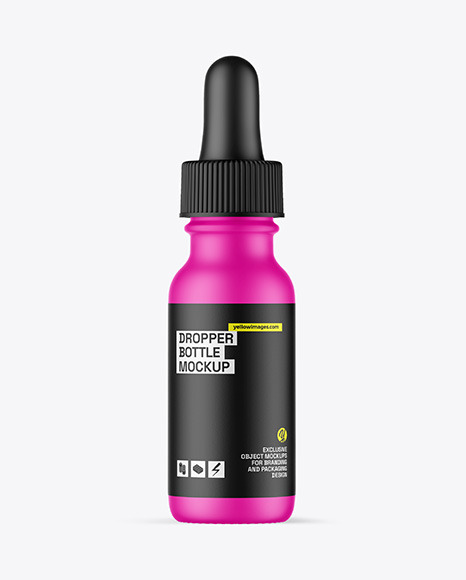 Matte Plastic Dropper Bottle Mockup