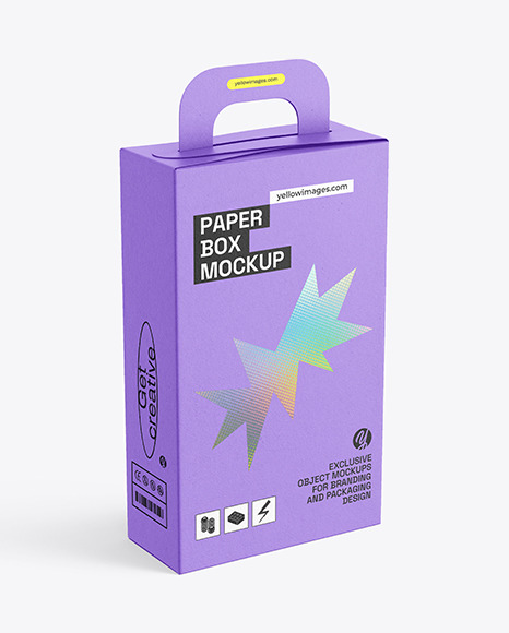 Kraft Paper Box with Handle Mockup