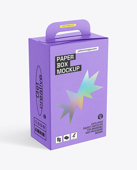 Kraft Paper Box with Handle Mockup