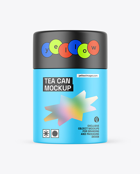 Matte Tea Tin Can Mockup