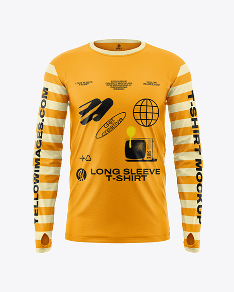 Men’s Long Sleeve T-Shirt Mockup - Front View