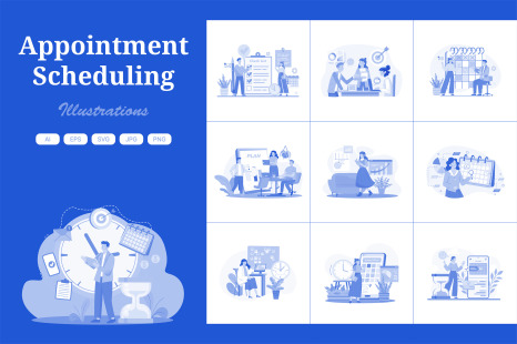 M605_Appointment Scheduling Illustration Pack