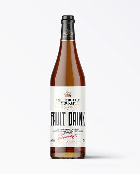 Amber Glass Bottle Mockup
