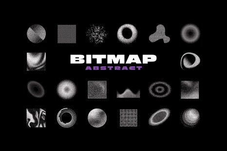 Abstract Dithering Bitmap Shapes