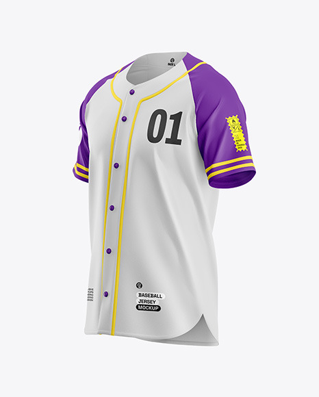 Baseball Jersey Mockup - Half Side View