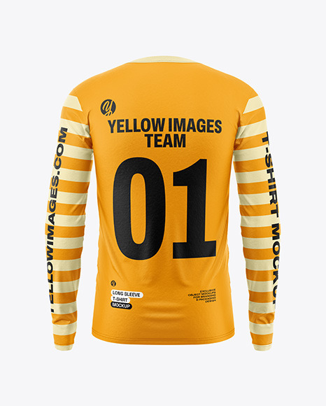 Men’s Long Sleeve T-Shirt Mockup - Back View
