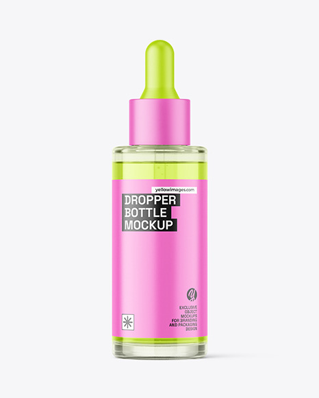 Clear Glass Dropper Bottle Mockup