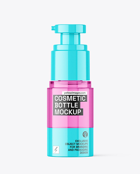15ml Clear Airless Bottle Mockup