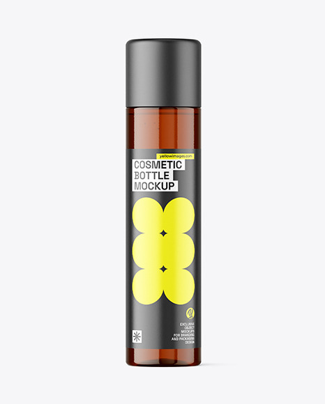 Amber Cosmetic Bottle Mockup