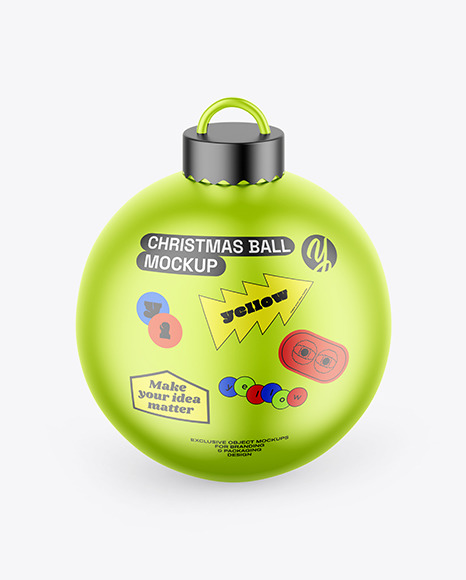Metallic Christmas Ball Mockup