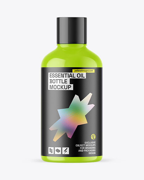 Glossy Essential Oil Bottle Mockup