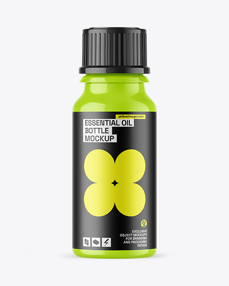 Glossy Essential Oil Bottle Mockup