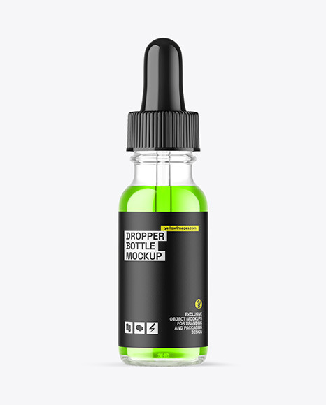 Clear Glass Dropper Bottle Mockup