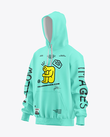 Oversize Hoodie Mockup - Half Side View