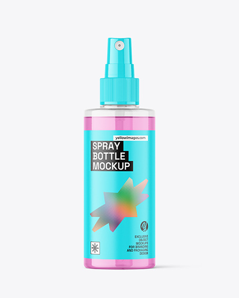 Clear Plastic Mist Spray Bottle Mockup