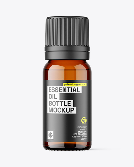 Amber Glass Essential Oil Bottle Mockup