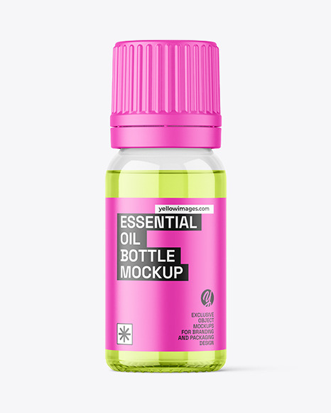 Clear Glass Essential Oil Bottle Mockup