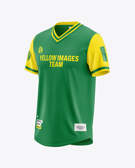 Baseball Jersey Mockup - Half Side View