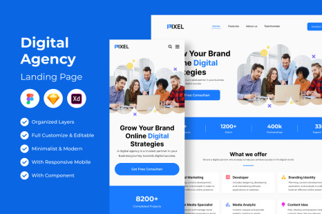 Pixel -  Digital Agency Landing Page