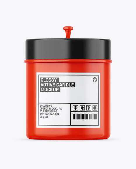 Closed Glossy Votive Candle Mockup