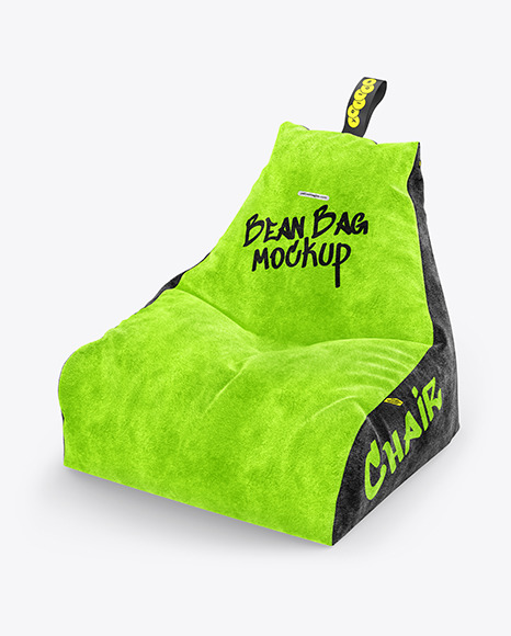 Velvet Bean Bag Chair Mockup