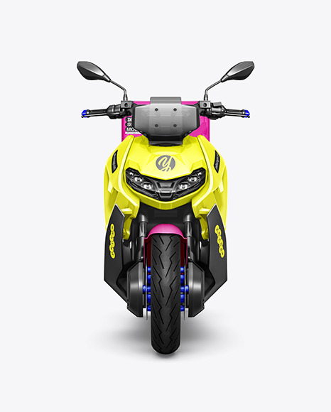 Electric Delivery Scooter Mockup - Front View