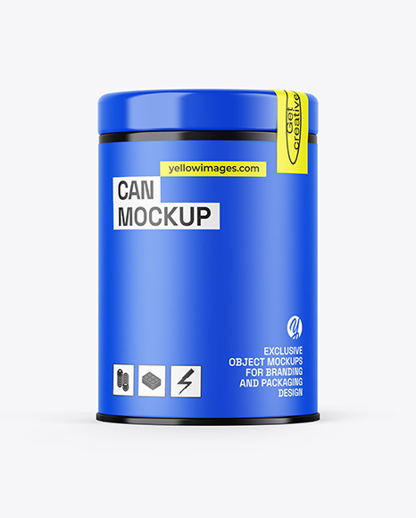 Glossy Tin Can Mockup