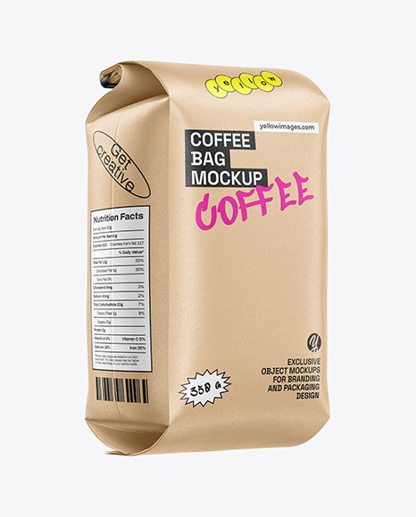 Kraft Coffee Bag With Tin Tie Mockup