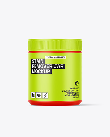 Matte Plastic Stain Remover Jar Mockup