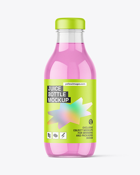 Clear Glass Drink Bottle Mockup