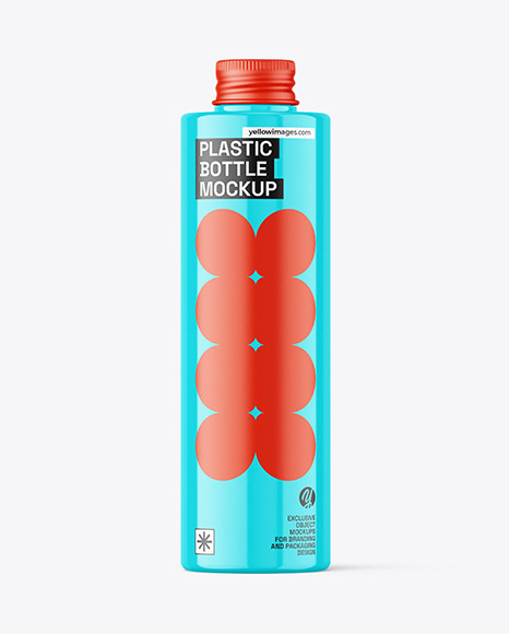 Glossy Plastic Bottle Mockup
