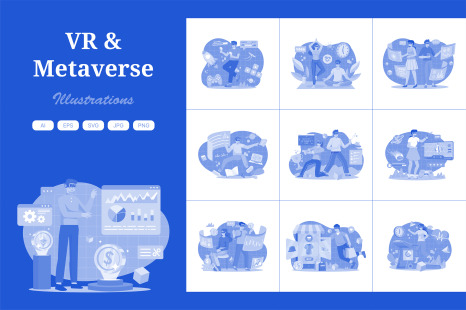 M584_VR Metaverse Illustration Pack