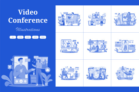 M576_Video Conference Illustration Pack