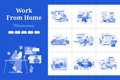 M573_Work From Home Illustration Pack