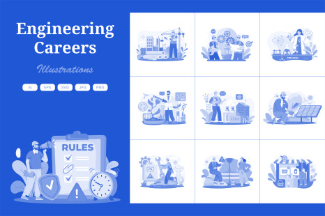 M572_Engineering Careers Illustration Pack