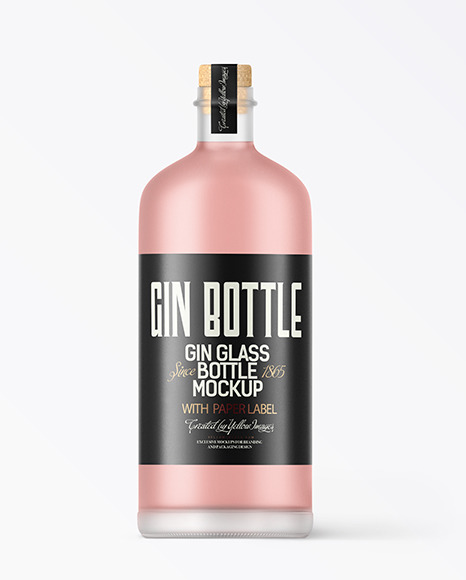 Frosted Glass Gin Bottle Mockup