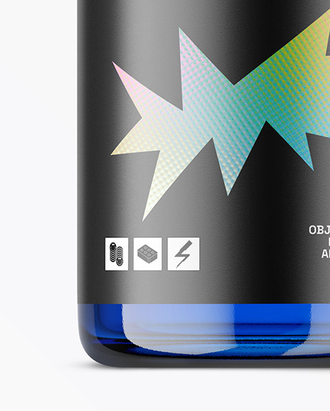 Blue Glass Jar with Plastic Cap Mockup - Free Download Images High