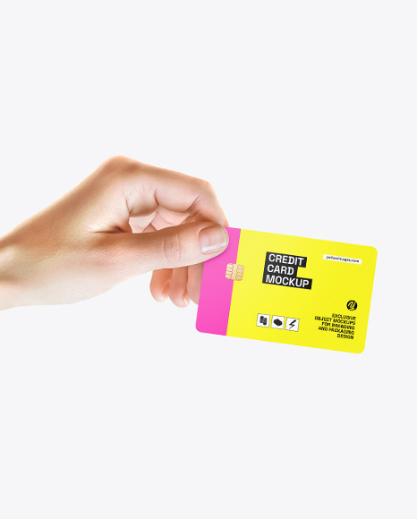 Credit Card in a Hand Mockup