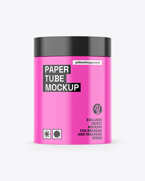 Glossy Paper Tube Mockup