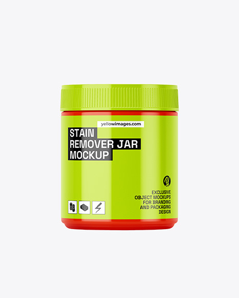 Glossy Plastic Stain Remover Jar Mockup