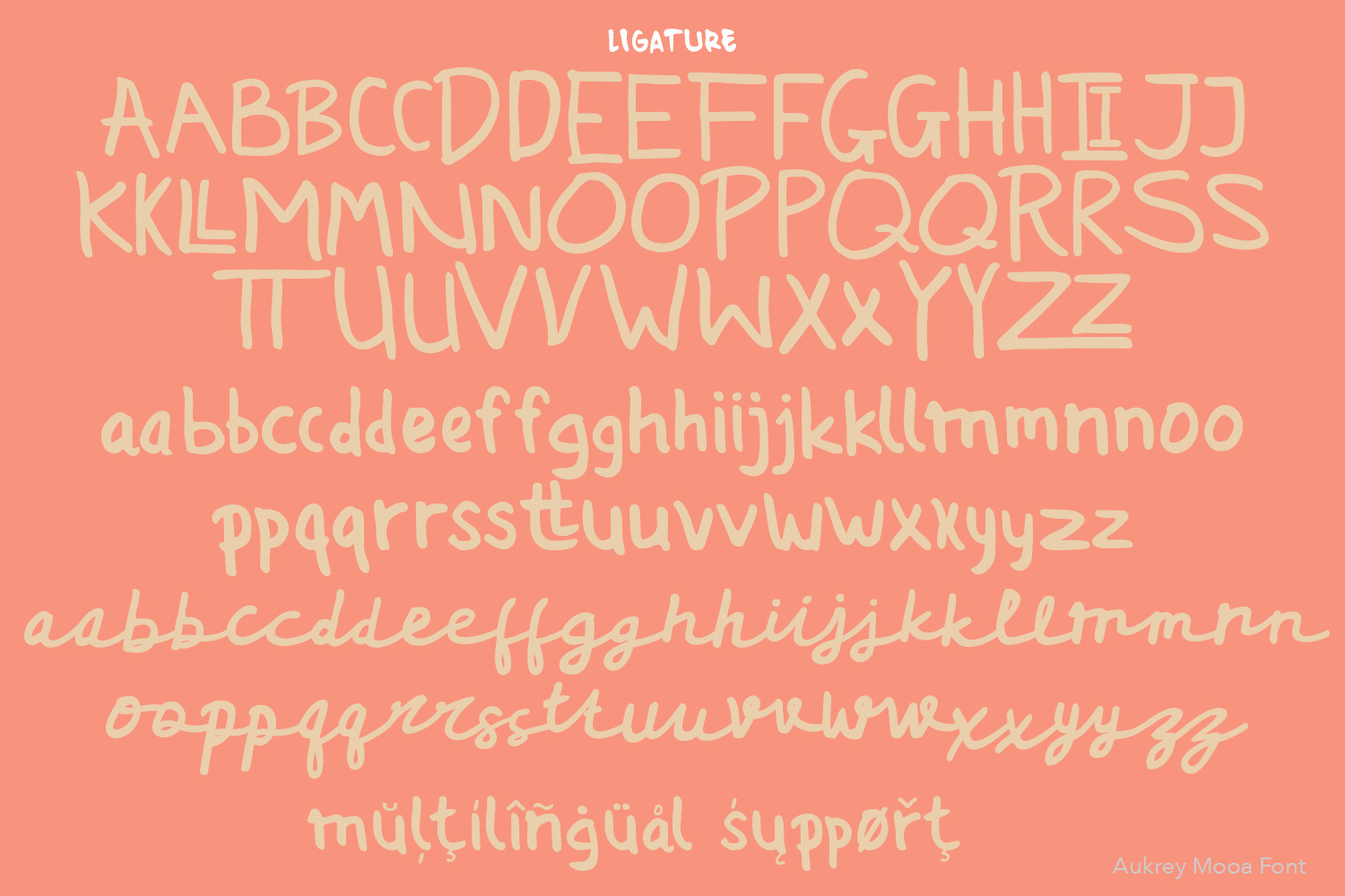 Aukrey Mooa Font on Yellow Images Creative Store