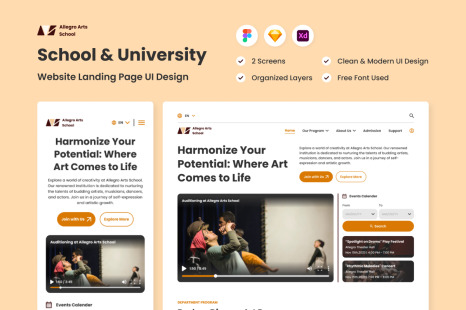 Allegro Art School - School and University Landing Page