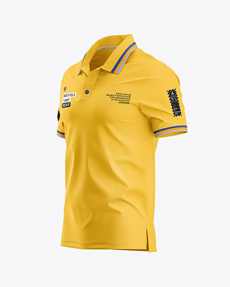 Men&#039;s Polo T-Shirt Mockup - Half Side View