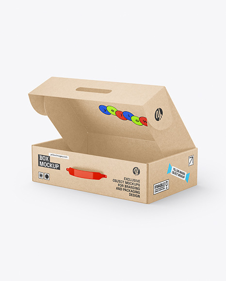 Opened Kraft Box Mockup