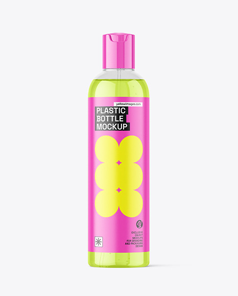 Clear Plastic Cosmetic Bottle Mockup